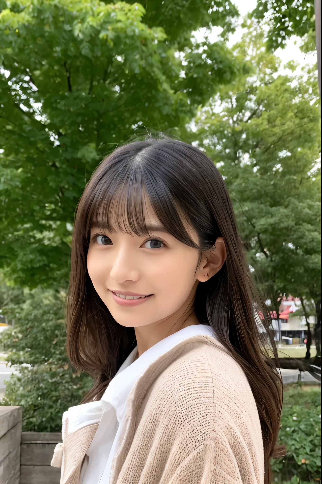 A Japanese Lady、30-years old、slender、cute face、Sunny Clothes