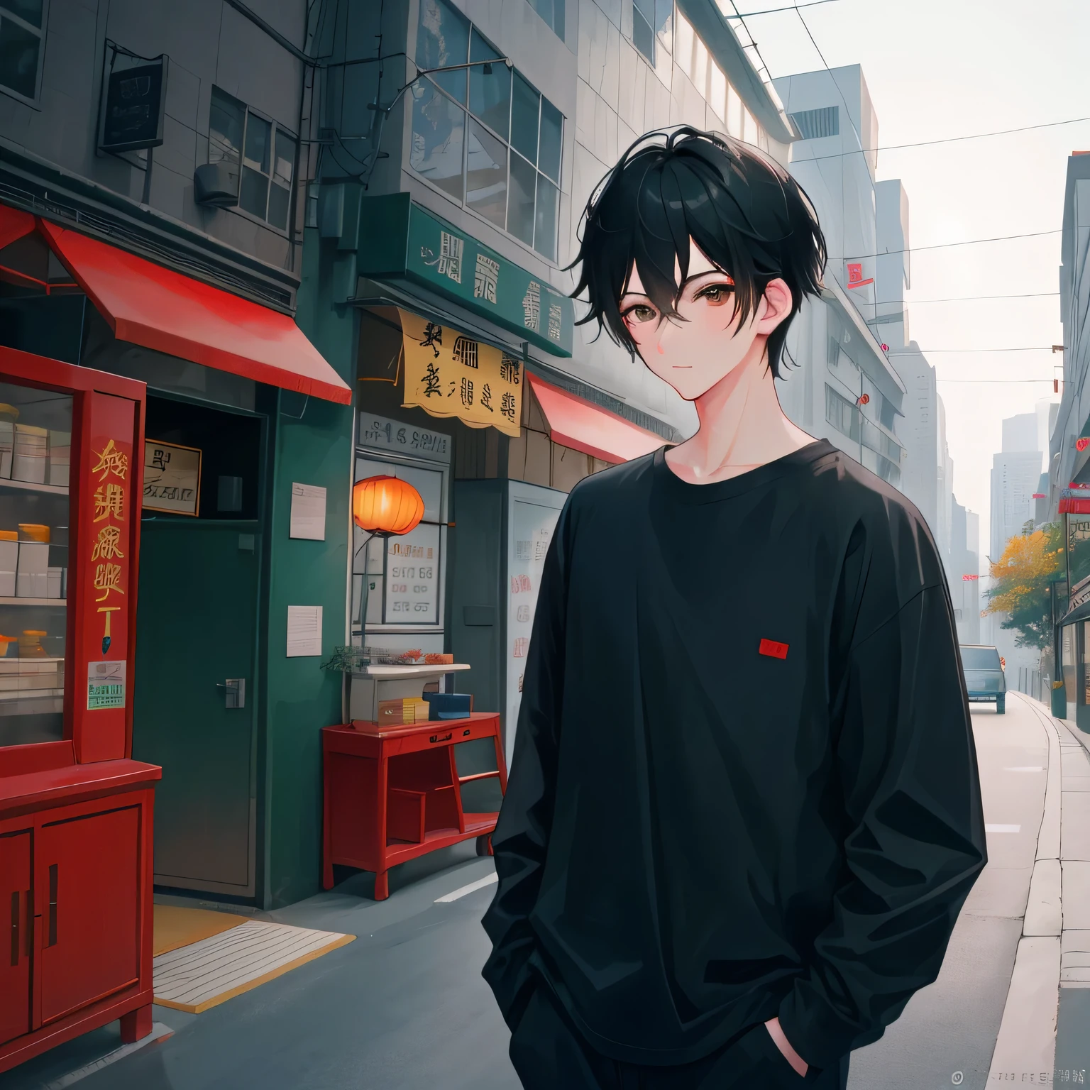 RAW photogr, Photos of 28 years old.o Chinese male programmer wearing casual clothes,largeeyes,thin,No beard,Short hair details, natta, the city street, (highdetailskin:1.2), 8k ultra high definition, SLR camera, gentlesoftlighting, high high quality, filmgrain, XT3