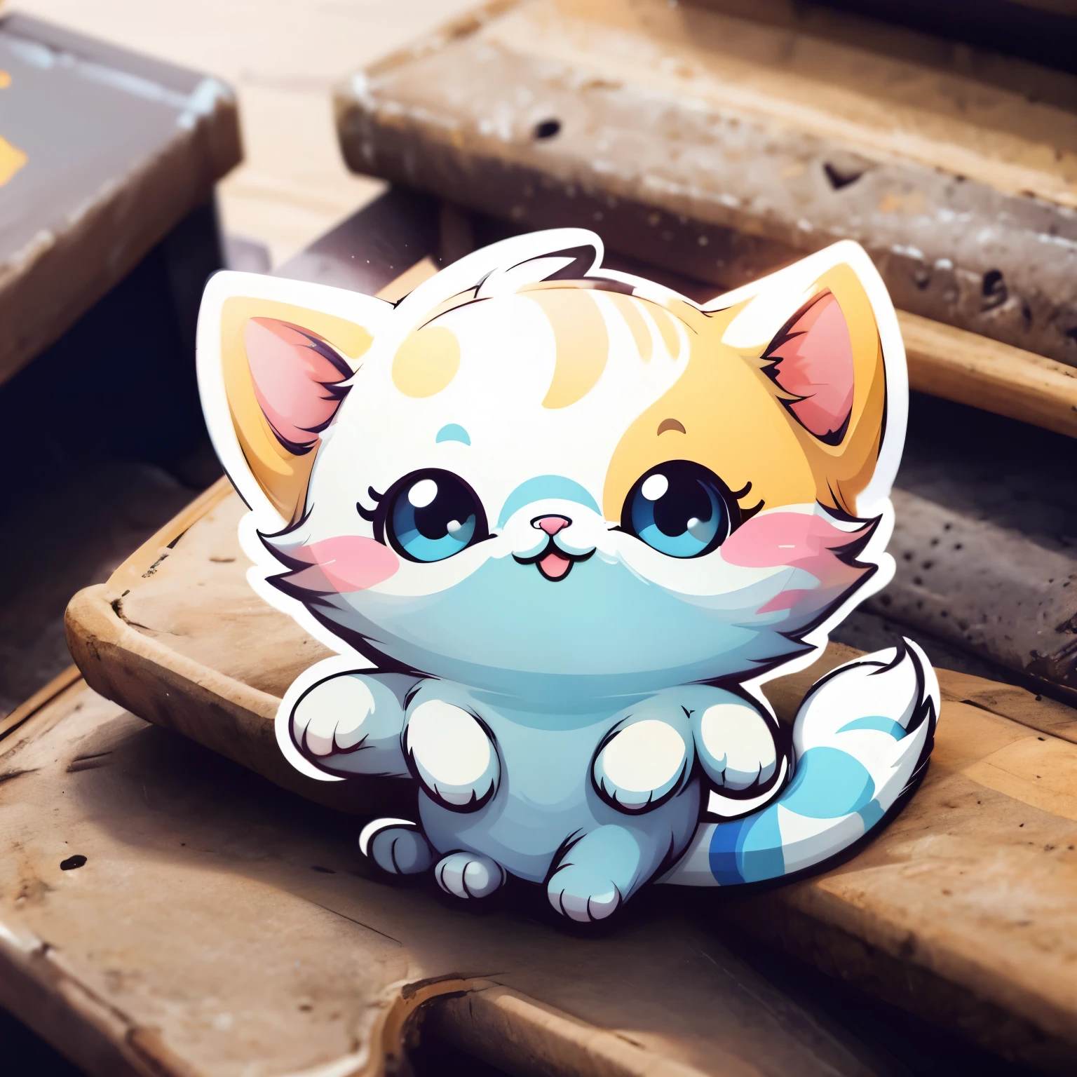 A logo catss cute little a sticker