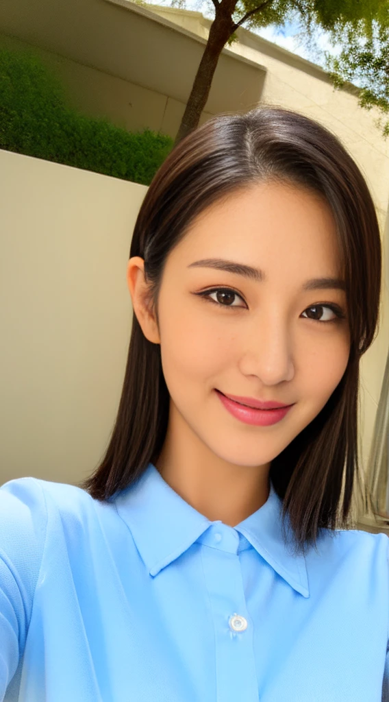 ((Best Quality, 8K, Masterpiece: 1.3)), Sharp Focus: 1.2, A Beautiful Woman with Perfect Figure: 1.4, Slim Abs: 1.2, (Layered Hairstyle,: 1.2)), (Wet White Button Long Shirt: 1.3), Rain: 1.3, Street: 1.2, Wet Body: 1.1, Highly Detailed Face and Skin Texture, Detailed Eyes, Double Eyelids, Big Breasts, Smile,