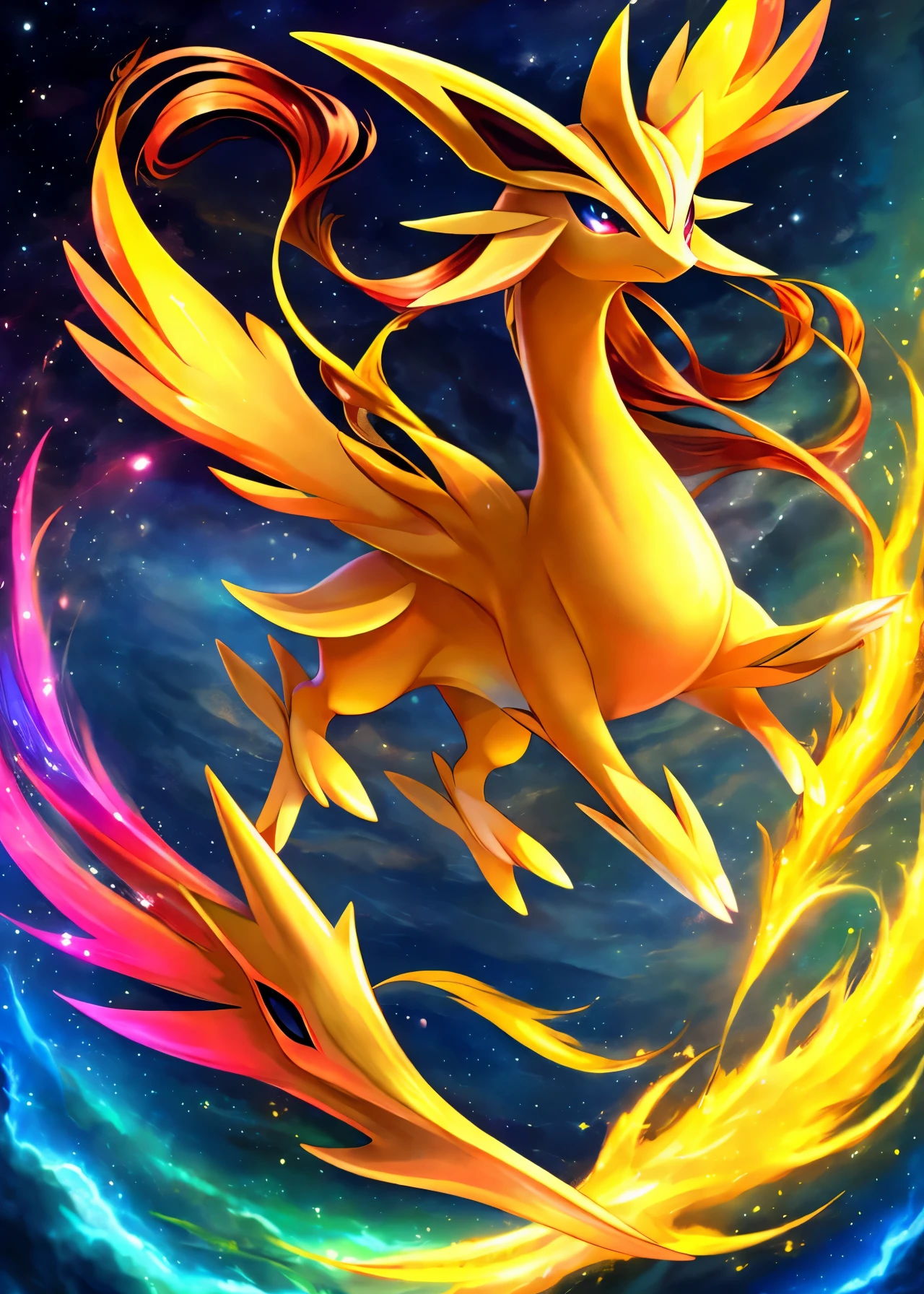 Fusing Nymphia and Windy、Create a Pokémon that expresses the beauty and power of the wind.。The elegance of Nymphia and the energy of Windy's wind are in harmony.、Please draw a new legendary Pokemon。We are looking forward to a colorful and impressive design.。