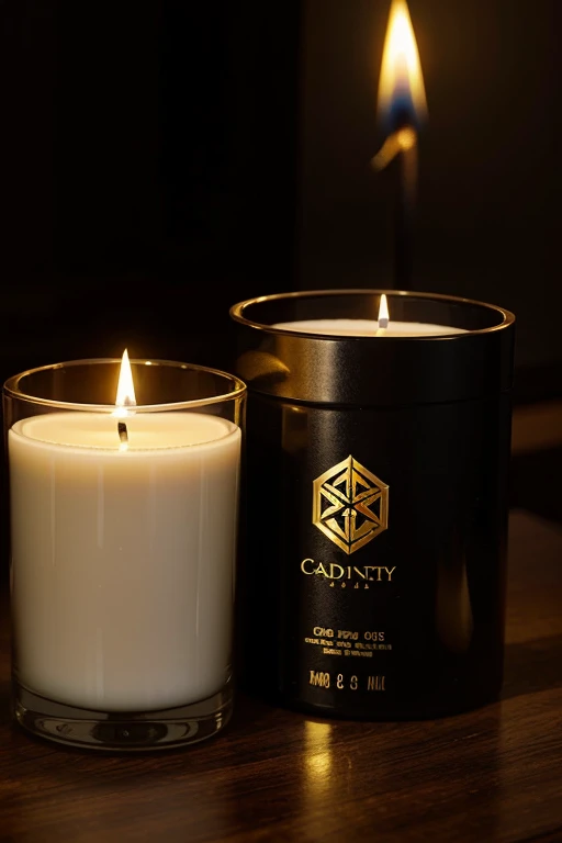 generate a logo for luxury candle color black and gold,