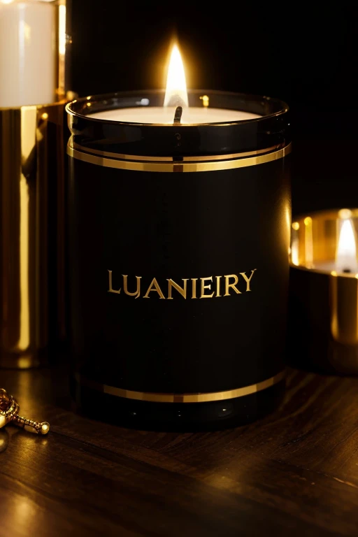 generate a logo for luxury candle color black and gold,
