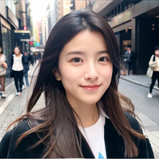 Cute Beauty、In the street、A clear day、