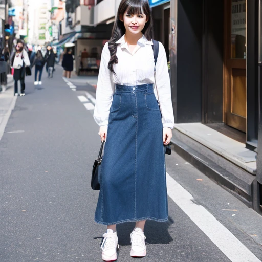 Cute Beautiful Girl、In the street、A clear day、Full body like、校服