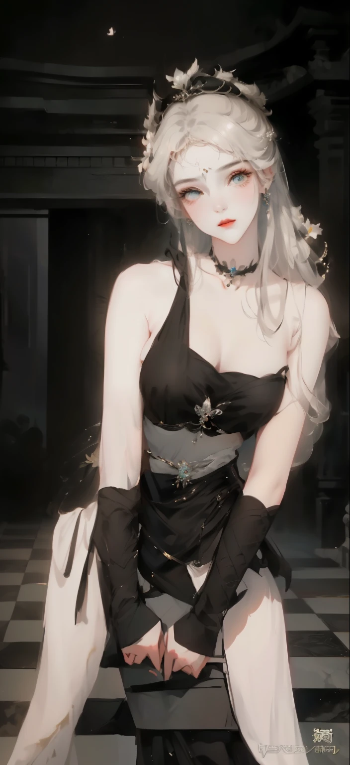 Wear traditional clothing、Woman with antique hair accessories with a flower in her hair, Guviz-style artwork, guweiz, ((Exquisite fantasy domineering character painting, beautiful fantasy empress, Popular topics on cgstation, in the art style of bowater, author:heroes, Exquisite renderings of the Tang Dynasty, A masterpiece by Guwitz