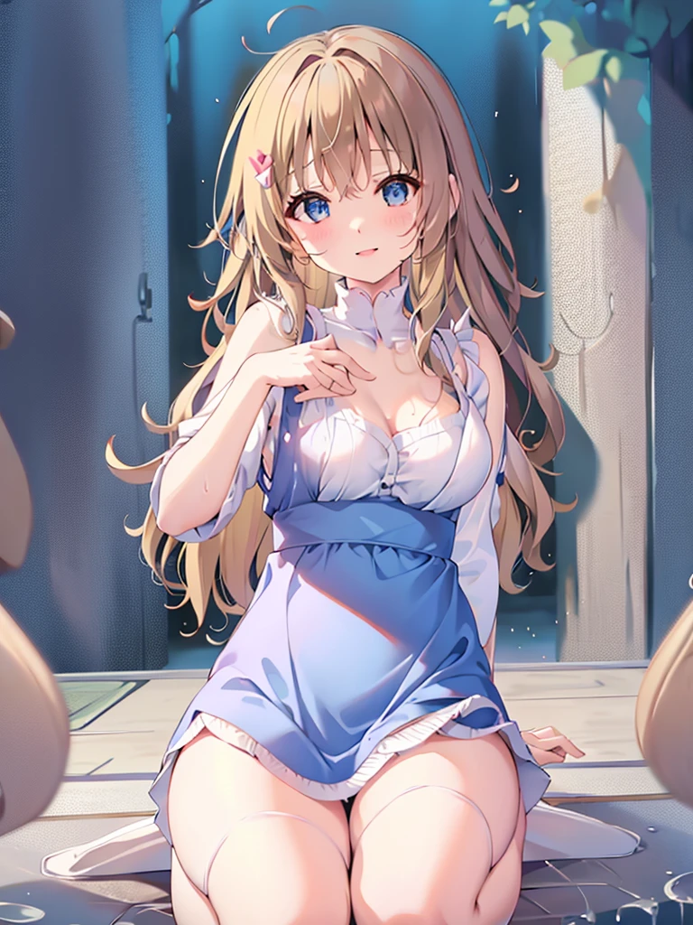 blue nightgown