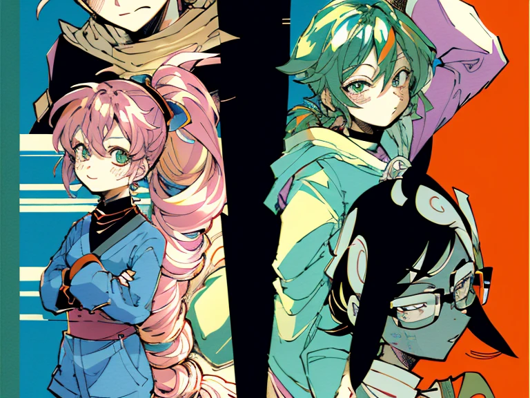 supreme， green down jacket，lime color hair，pink eyes，Standing on your feet，submachine gun，Chinese girl design，Detailed Genshin graphics，anime character design，anime concept art，pretty anime character design，anime character reference sheet，[Character design]，Character Sheets, Three types，Shot Full Body，Game Character Design，than a small flying moon，Girl in sunglasses and beans，Victorizo ∨TSE∨，Orange background,Stylistic expression, Character Sheets, Three types，Shot Full Body，Game Character Design，Victorizo ∨TSE∨,Stylistic expression, pastel colours, Green, Toxic Green, absurdress, Full of Details,2 d anime style, anime art style моэ, Jazz & Sublime, cute art style, Иллюстрация in anime style, pixiv style, pixiv, in anime style, anime art style, Full Body Commission, neon colors, neon green, The same character, absurdress,traditional Chinese clothing,Full of Details, ((Character design sheet,same character,front,side,backboollustartion, big weapon, Cyborg, baggy clothes, Hot pink, long pink hair, baggy clothes ， Insulated jacket &quot;snowman&quot;，anime character reference sheet，[Character design]，full height