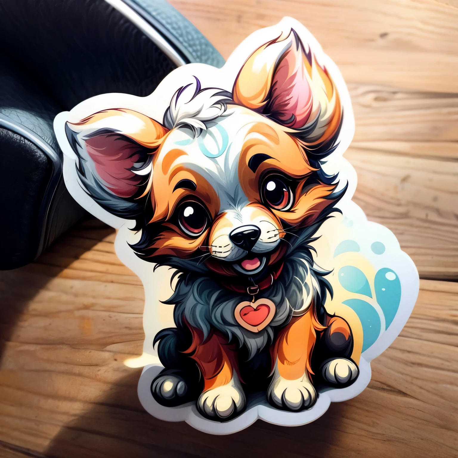 A logo a Dog cute little a sticker
