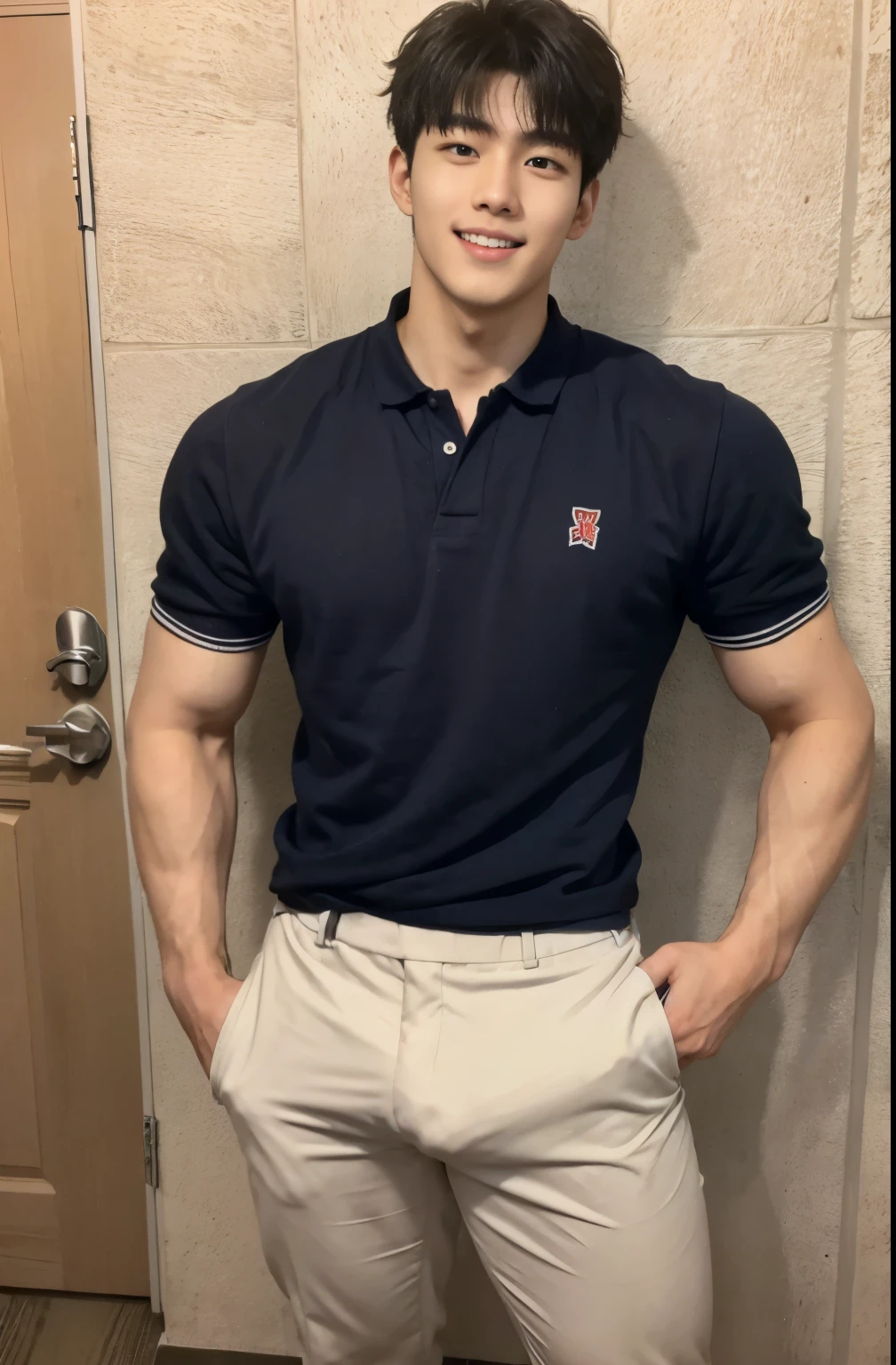 1个日本Male high school students, old,Male high school students,outside,Wear a school uniform,Sunny and cheerful,tall,Muscles look good,hairy bodies,with fair skin,黑The eye(thin eyes 1:3),fully body photo