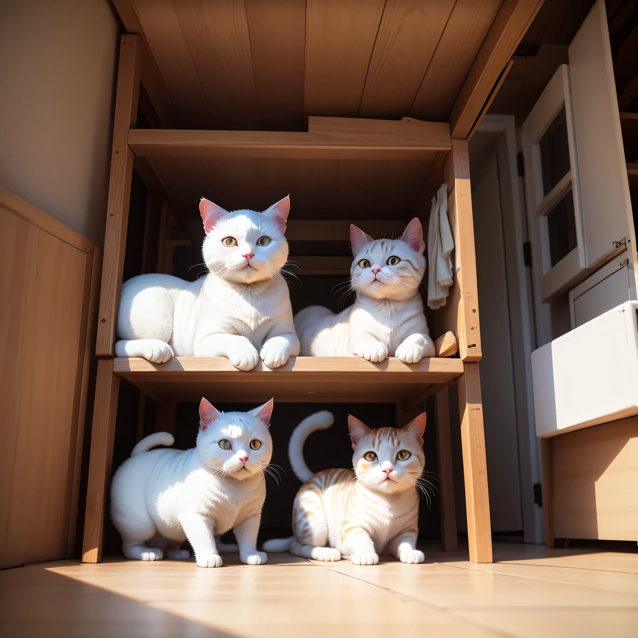 Raw photography、White cat、Very cute cat、1animal、The 8k quality、 fullHD