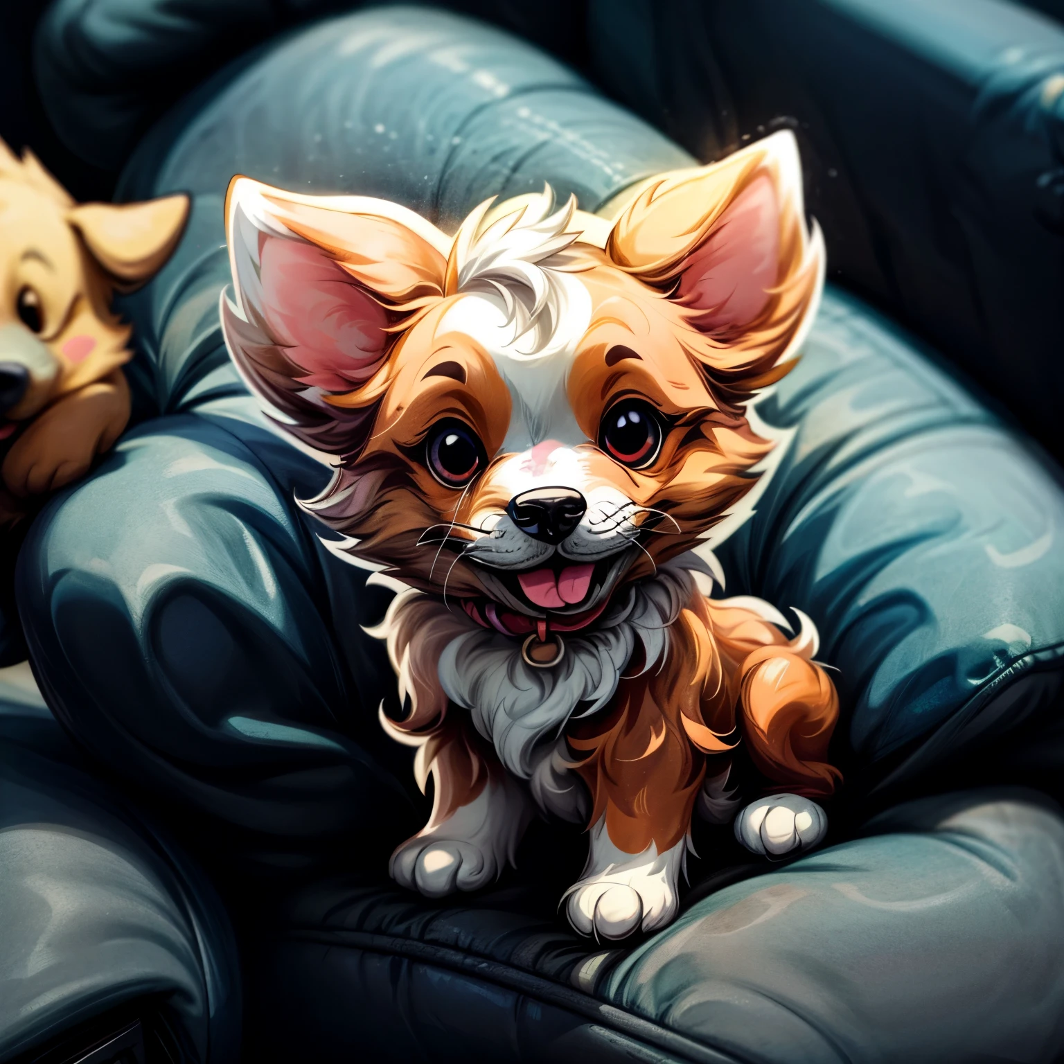 A logo　a Dog　cute little　a sticker