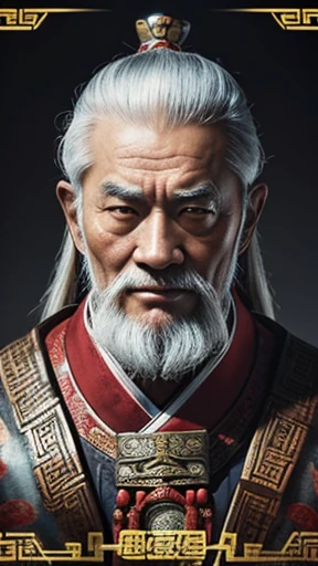 oriental、Old man wearing ancient Chinese armor、old man with ancient chinese hairstyle、three kingdom、multiple warlords、top-quality、masterpiece、超A high resolution、(Photorealsitic:1.4)、Game Posters、