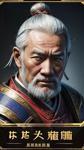 oriental、Old man wearing ancient Chinese armor、old man with ancient chinese hairstyle、three kingdom、multiple warlords、top-quality、​masterpiece、超A high resolution、(Photorealsitic:1.4)、Game Posters、