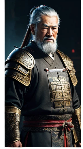 oriental、Old man wearing ancient Chinese armor、old man with ancient chinese hairstyle、three kingdom、multiple warlords、top-quality、masterpiece、超A high resolution、(Photorealsitic:1.4)、Game Posters、