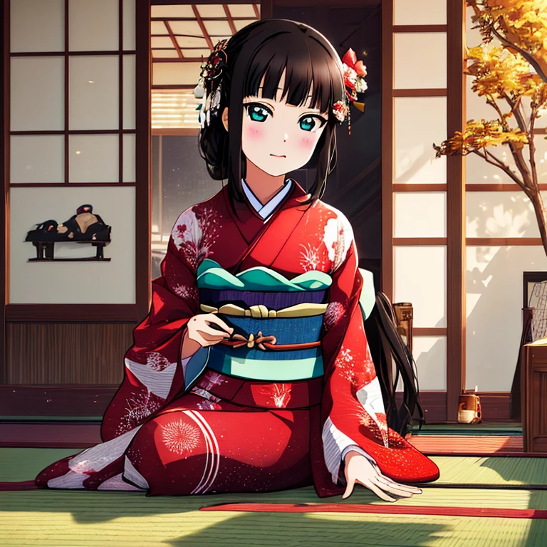 {Best Quality}, {very aesthetic}, {Ultra-detailed}, {Best Illustration}, japanese kimono, A dark-haired