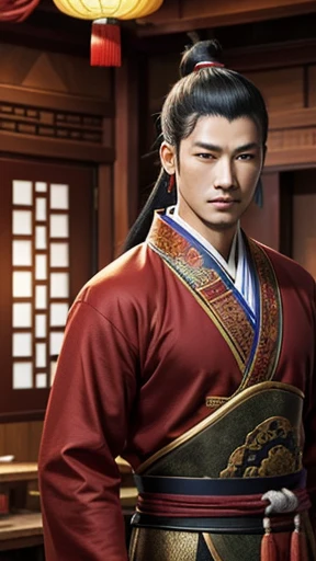oriental、man in ancient chinese clothes、ancient chinese hairstyle man、three kingdom、multiple warlords、top-quality、masterpiece、超A high resolution、(Photorealsitic:1.4)、Game Posters、inside the house、Clear and beautiful image quality、