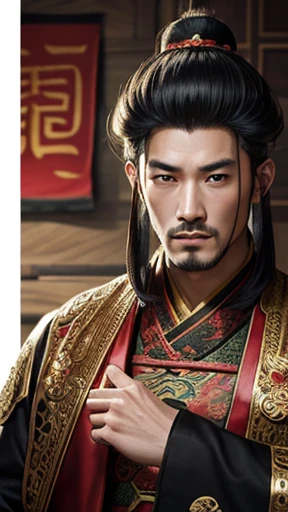 oriental、man in ancient chinese clothes、ancient chinese hairstyle man、three kingdom、multiple warlords、top-quality、​masterpiece、超A high resolution、(Photorealsitic:1.4)、Game Posters、inside the house、Clear and beautiful image quality、