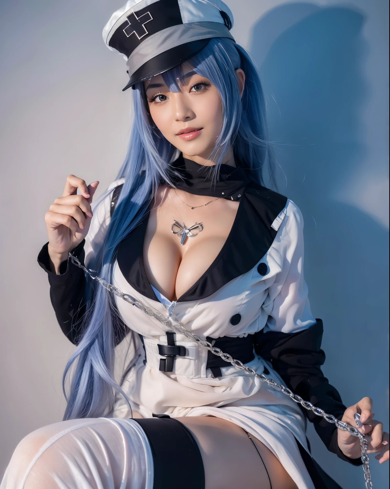 Esdeath , beautiful japanese girl , Ultra Detailed, (Realistic)