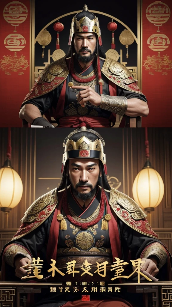 oriental、man in ancient chinese clothes、ancient chinese helmet man、poorly equipped man、three kingdom、multiple warlords、top-quality、​masterpiece、超A high resolution、(Photorealsitic:1.4)、Game Posters、Clear and beautiful image quality、