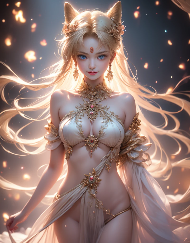tmasterpiece,Highest image quality,super detailing,Best quality at best ,Extremely Delicately Beautiful, Very meticulous,Best quality at best, offcial art, extremely detaild的 CG unified 8k wallpapers, portrait photo of, The most beautiful look,blond hair blue eyes,Radiant skin and radiant eyes, pretty skin,(Detailed lighting:1.2), (Beautiful and detailed light:1.3), deep understanding, beautiful nude color, iintricate, digitial painting, smooth private parts, Focus sharp, The end of the world, Epic reality,looking at the camera in, (HighDynamicRange:1.4),facing at the camera, (pastel colour:1.4), Beautiful big breasts,The end of the world的, giving up, com cores neutras, natta, Screen space refraction, (Complicated details, ultra - detailed:1.3), art stations, Cinema lenses, vignet, the complex background, buliding,Enchanted smile,face flushed,the shy,detailed back ground,Dreamcatcher earrings,sexy and sultry,(Obscenity exposed,Camel toes,Combing thick hair,),The sexiest look,The eyes are bright,Colorful,golden nine-tailed fox,gold background,Smile gently,pubic hair very large,soft expression,Full body lesbian