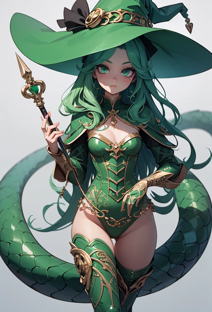 (Detailed illustrations,Very detailed and detailed drawing,Delicate lines with slow and rapid,Realistic texture expression),[Color tressed main line],(Battlefield of Fantasy World [Burning castle]),(ROBOT GIRL[snake woman[Medusa]](Emerald Witch [witch's hat [[Iron Mask]METALFACE]])[WEAPON MACHINE],(scaleで覆われたケープ [green crystal corset [snake chain [scale]]]),[Transparent material covering the body surface[clear green]],(Viper pattern),[Using a magic wand as a weapon],[[Mobile Weapon Gigant Size][Science Fiction Mechanical]],(Intricate and beautiful decoration [Dense detail]),[Transparency],(Precisely drawn face)[完璧な目のdetaileds(Iris beautifully drawn in every detail)[Jewel-like eyes]],[long and beautiful eyelashes],[Meticulously drawn hair [美しく艷やかな髪のdetaileds]],(完璧な手のdetaileds [Beautiful fingers without breakdowns [Beautiful nails]]),(Perfect Anatomy(Perfectly proportioned))[[Full body like]],[Ideal color coordination(Accurate simulation of light-material interactions)],([Precision Detail](detaileds,high-detail)),[Visual art that conveys a sense of narrative].