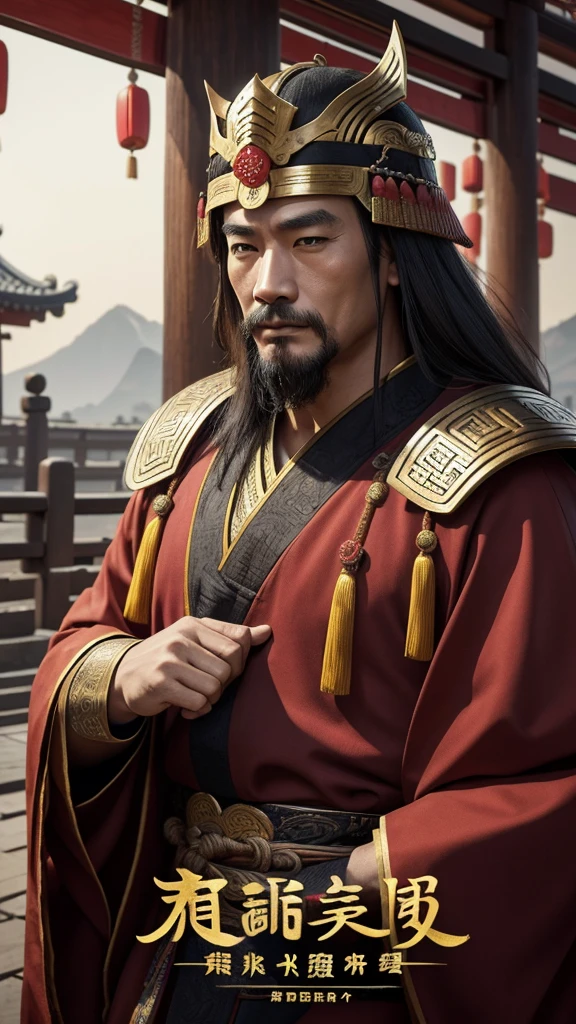 oriental、man in ancient chinese clothes、ancient chinese helmet man、A man with no decorations、three kingdom、multiple warlords、top-quality、masterpiece、超A high resolution、(Photorealsitic:1.4)、Game Posters、Clear and beautiful image quality、