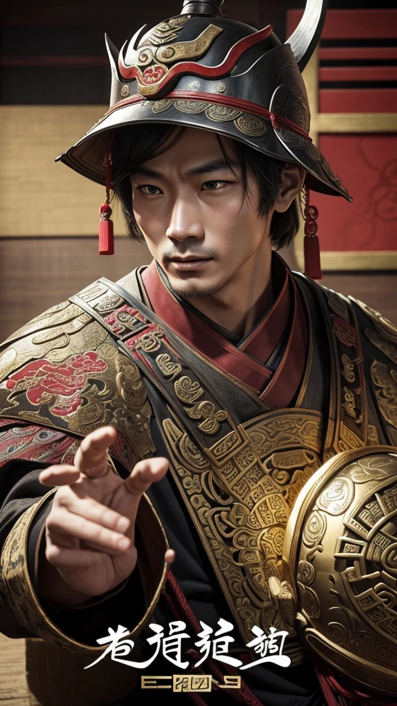 oriental、man in ancient chinese clothes、ancient chinese helmet man、A man with no decorations、three kingdom、multiple warlords、top-quality、masterpiece、超A high resolution、(Photorealsitic:1.4)、Game Posters、Clear and beautiful image quality、