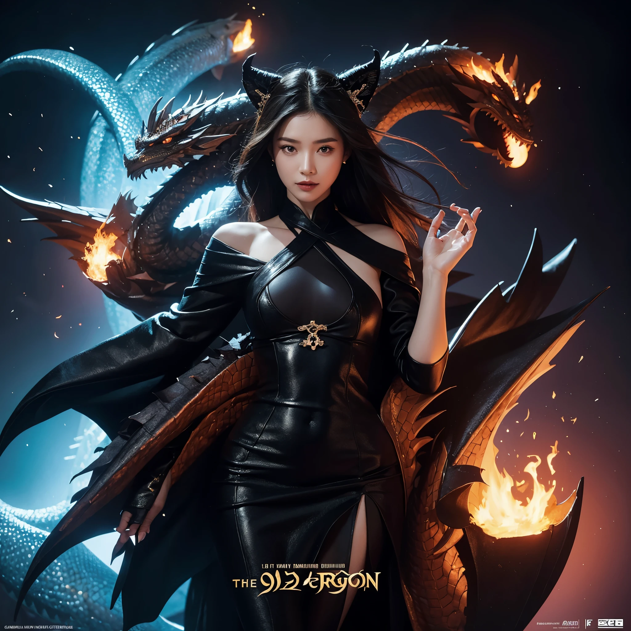 2024 Year of the Dragon poster，little black dress elementash poster design