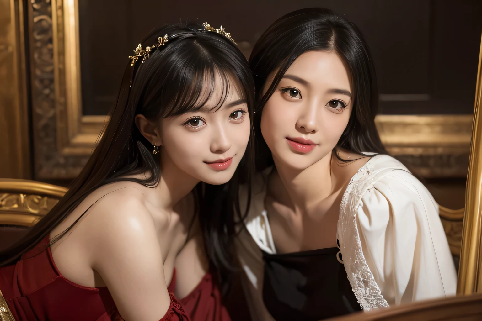 female mathematician,Ancient Greek costumes,Astronomical machinery,antique,A smile,,Sweet and seductive appearance.、Caravaggio's paintings、Chiaroscuro of Caravaggio,,Cute smile, Expression of ecstasy,erotick,A sexy