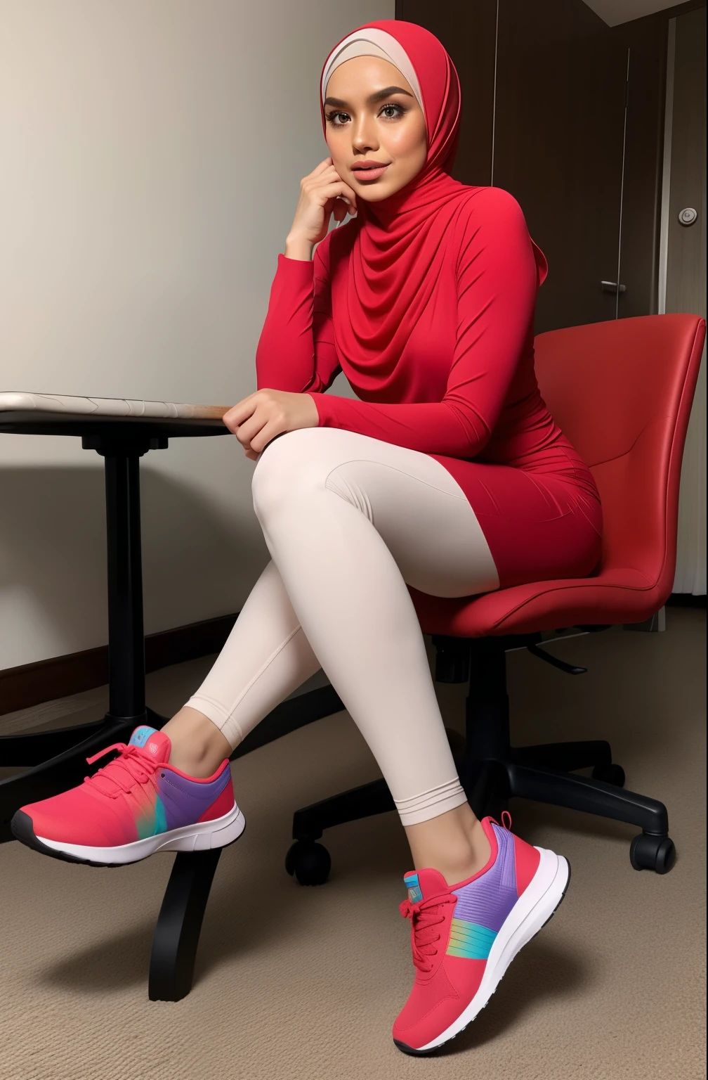 ((HIJAB MALAY GIRL)), (RAINBOW), SKINNY, FLAT CHEST, MINI SKIRT, HUGE WIDE BUTT, SKINNY, FLAT CHEST, NIPPLES , ((SKINNY)), ((HUGE WIDE BUTTS)), ((HEAVY WIDE BUTTS)), NIKE SNEAKERS, HUNG UP, FACING THE FRONT, SIT ON THE CHAIR, LEGGING, NIKE SNEAKERS , (SHELL RED SATIN HIJAB), LINGERIE DRESS, EXPERIENCED, OILY SKIN, walking on Fire, NIPPLES, (NET STOCKINGS), PERFECT FINGER, BEUTIFULL FINGER, HIG RESOLUTION FINGER, WEAR SPORT BRA, Best Quality, Ultra-detailed,