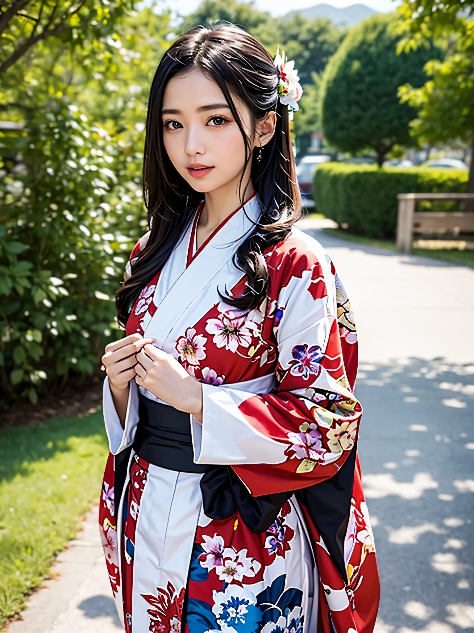 majestic kimono、Gorgeous kimono、Red and white kimono、Floral kimono、