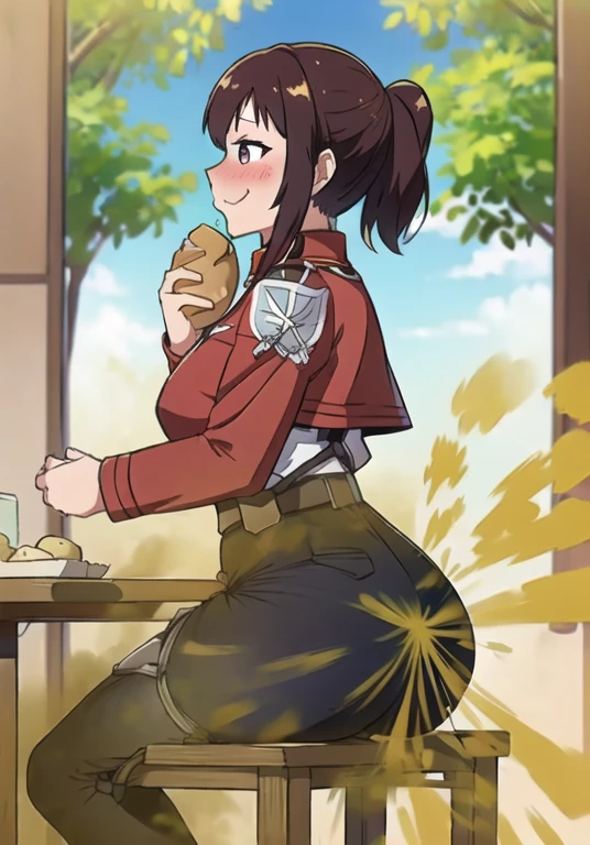 ((mikasa)),((velocity)),Attacked by farts, (((Women sit)),velocity,detailed eyes,),i&#39;i&#39;i&#39;i&#39;i&#39;i&#39; dining room)),((One Woman)),((girl wear a scout regiment outfit)),((A girl smells a fart and smiled shyly )),((fart while eat bread and potatoes)),((blushing)),(​masterpiece:1.2、top-quality)、(the Extremely Detailed CG Unity 8K Wallpapers、ultra-detailliert、Best Shadows)、(细致背景)、(The best lighting、extremely delicate and beautiful)、depth of fields、1girl in、独奏 ,Women,((((Girl is embarassed when she farting)))),(profile facing diagonally)))),((i&#39;I closed my mouth with hand feel embarassed...)),(()),((embarassing look)),((massive fart)),((fart text))