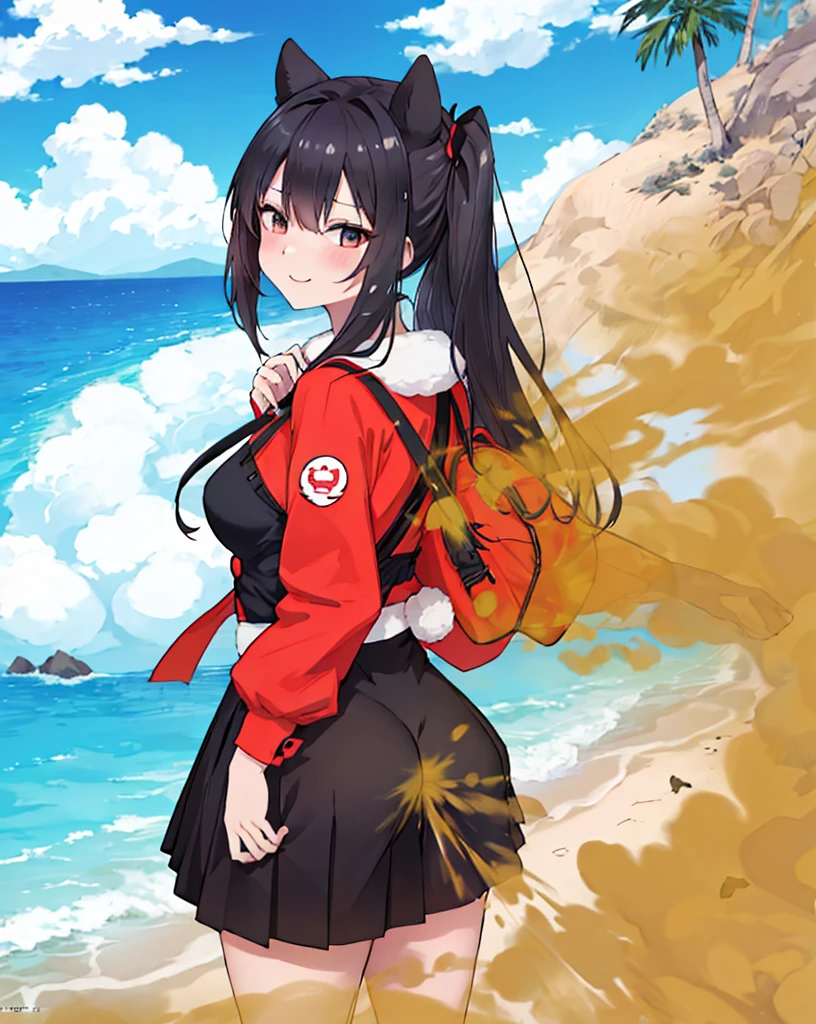 8K,(( 1 girl in)), Character focus,EVA ，rabbits，‎Beach，比基尼，Holiday，Fart