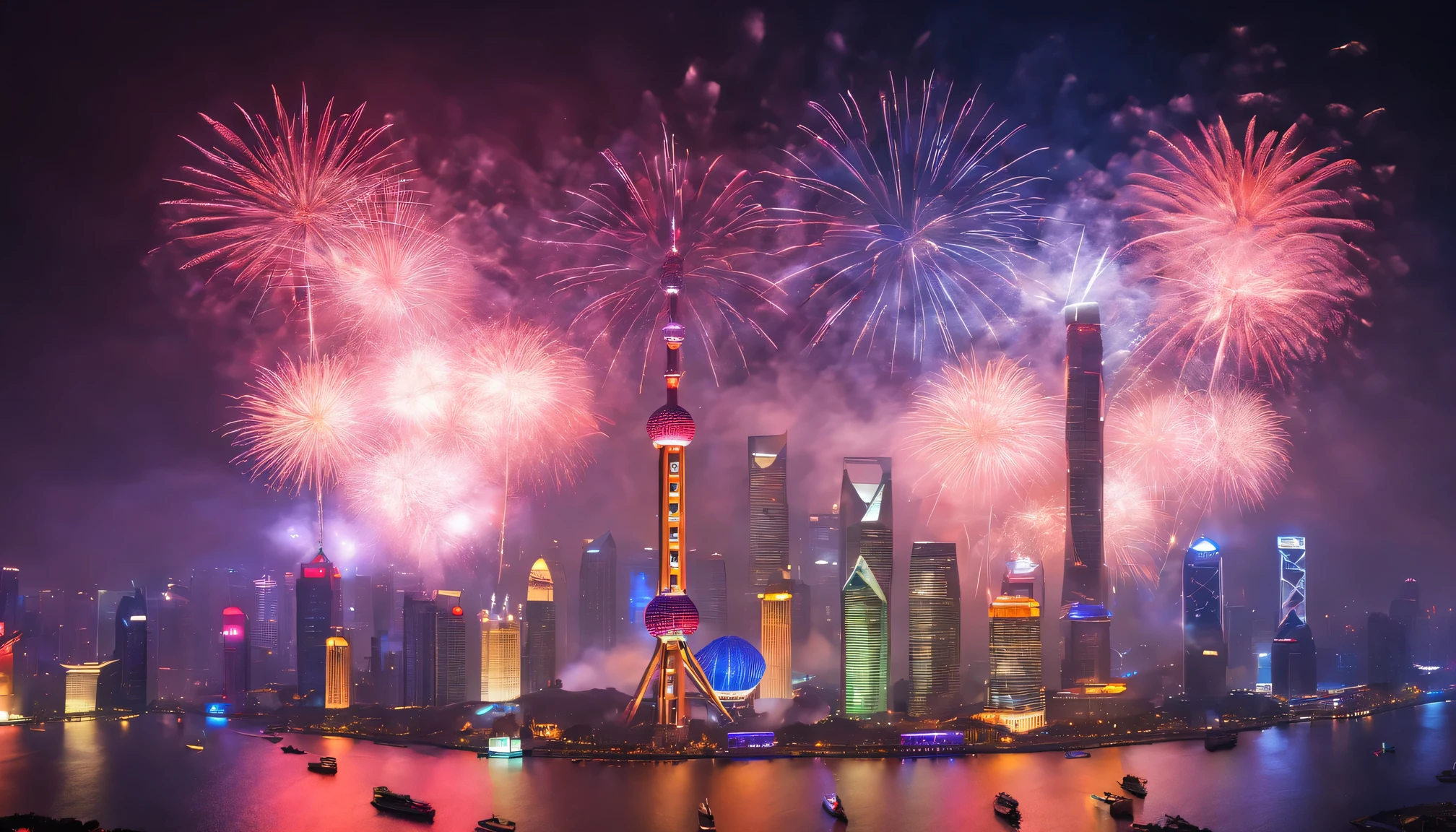 Shanghai’s grand fireworks display celebrates New Year 2024