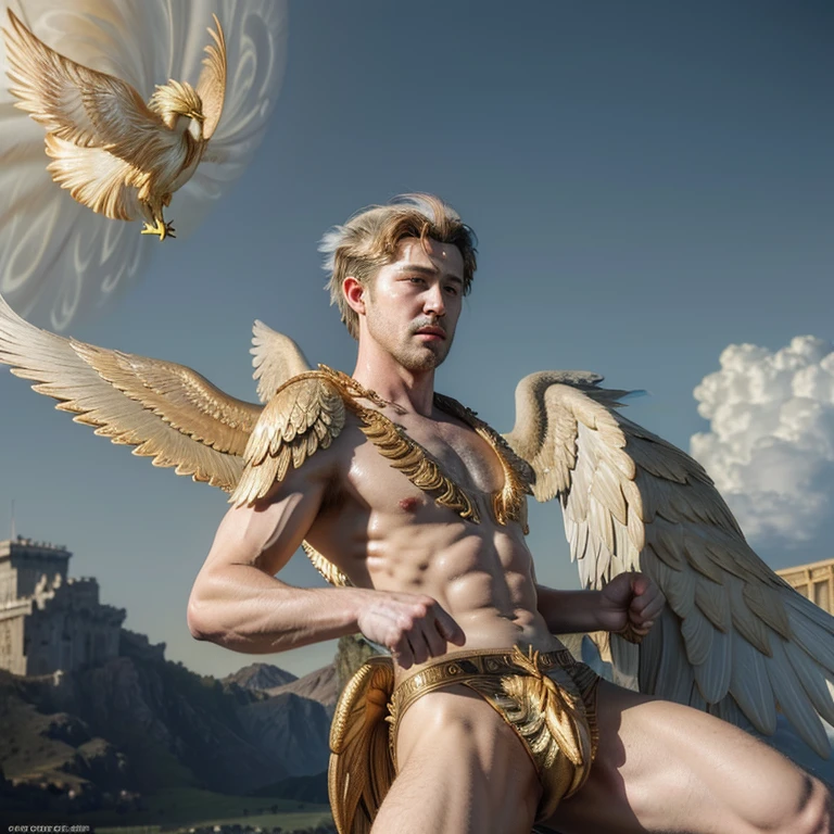 (masterpiece, best quality, 4k, dreamlike, hyperrealistic:1.35), (Ganymede castrates Zeus:1.5)