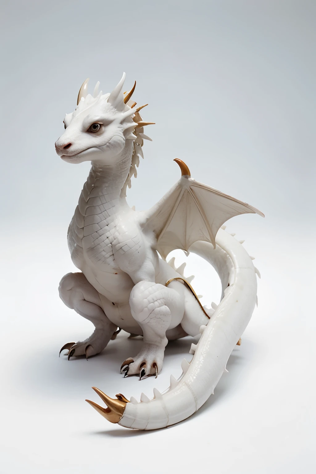 japanese shining white dragon for twitter icon illustration. cute and cool.