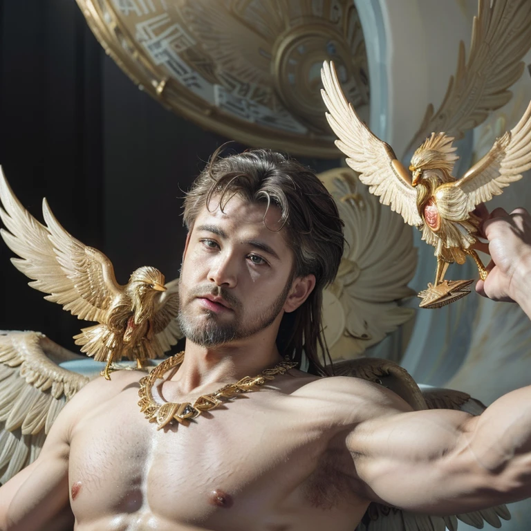 (masterpiece, best quality, 4k, dreamlike, hyperrealistic:1.35), (Ganymede castrates Zeus:1.5)