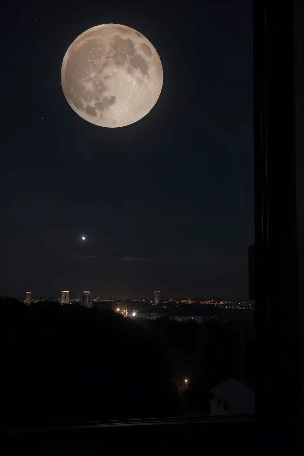 Pretty picture of the moon outside my window at
Dark night