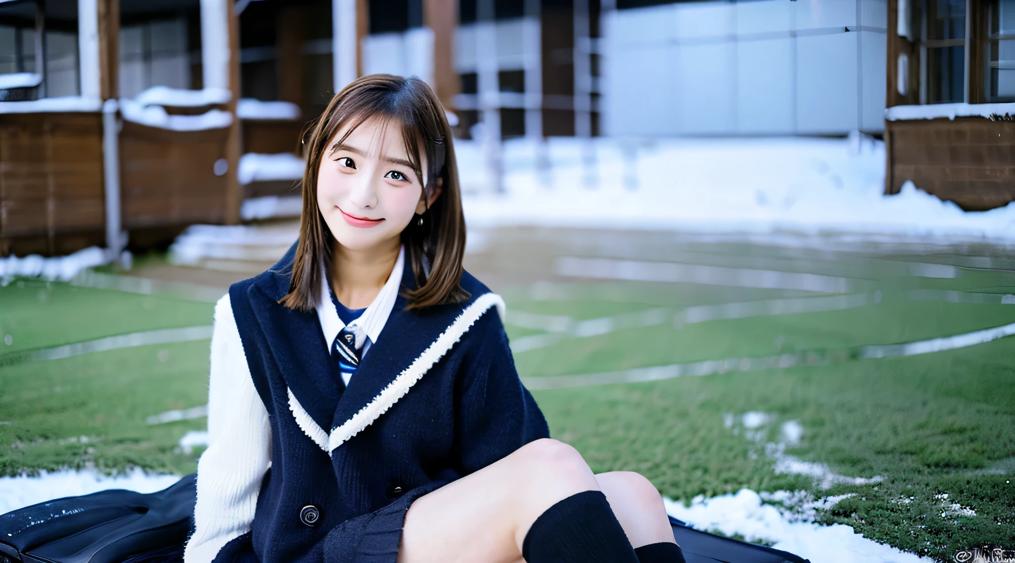 18 year old beautiful miniskirt schoolgirl、Winter School