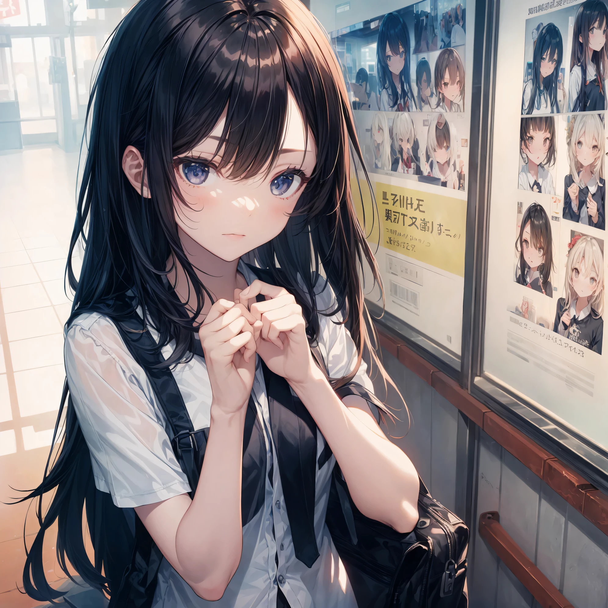 Super high quality by the art god, Ultra-detailed, High resolution, Shinkai Makoto style, anime moe art style, best anime 8K konachan wallpaper, Pixiv Contest Winner, Perfect Anatomy, BREAK,(Please draw a sleepy girl going to school alone.. ),BREAK, a hyperrealistic schoolgirl, (Solo,Lori,,13yea:1.3),Full limbs, complete fingers,a junior gynous attraction, (extra very short hair), hair messy, flat and soft chest, Small butt, groin, Small eyes,Beautiful detailed black eyes, Well-proportioned iris and pupils, disgusted eye, High resolution detailed hair, School uniform, Skirt, On the way to school. BREAK,Ultra-detailed細なスキン, Best lighting by famous artists, 8K, Illustration,