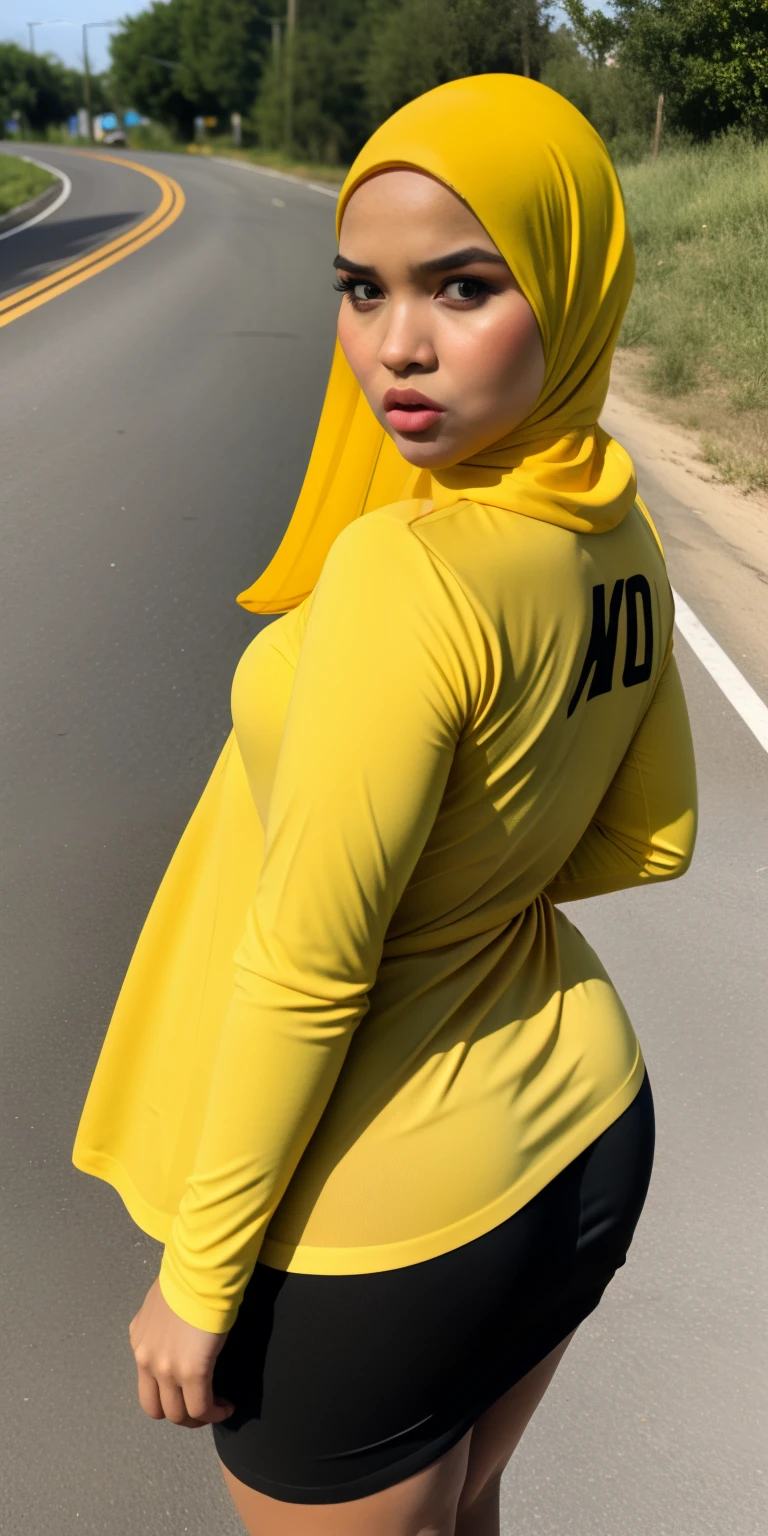 ((HIJAB MALAY GIRL)), ((BBW)), SHORTS, HUGE WIDE BUTT, WIDE BUTT, 63 YEAR OLD METURE women's, METURE women's, (YELLOW LIPS), (HIGH BOOTS), (TIGH SKIRT), walking in style on a Village river, (ANGRY FACE EXPRESSION), TRANSPARENT, STAYING, THICK FOG. FOGGING, (ANGRY FACE EXPRESSION), MINI SKIRT, GANGSTER, NET STOCKINGS. KILLER, Best Quality, Ultra-detailed, Photorealistic, super detailed skin,