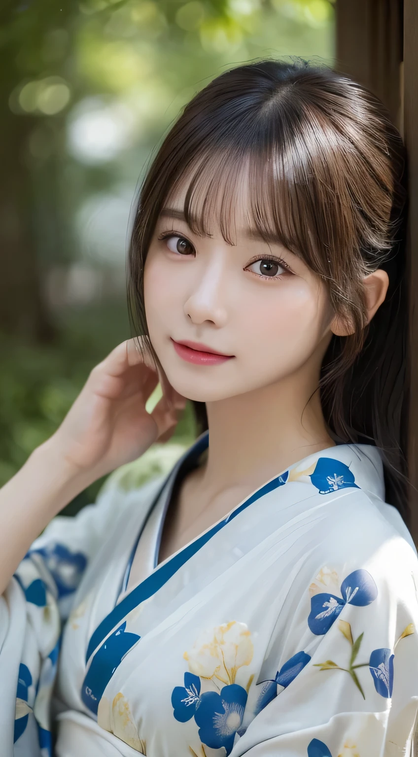 (Wear the kimono correctly,age19,no-makeup)、(top-quality,masterpiece:1.3,超A high resolution,),(ultra-detailliert,Caustics),(Photorealsitic:1.4,RAW shooting),Ultra-realistic capture,A highly detailed,high-definition16Kfor human skin、 Skin texture is natural、The skin looks healthy with an even tone、 Use natural light and color、 Anatomically correct、One Woman,japanes,,kawaii,A dark-haired,Middle hair,(depth of fields、chromatic abberation、Wide range of lighting、Natural Shading)