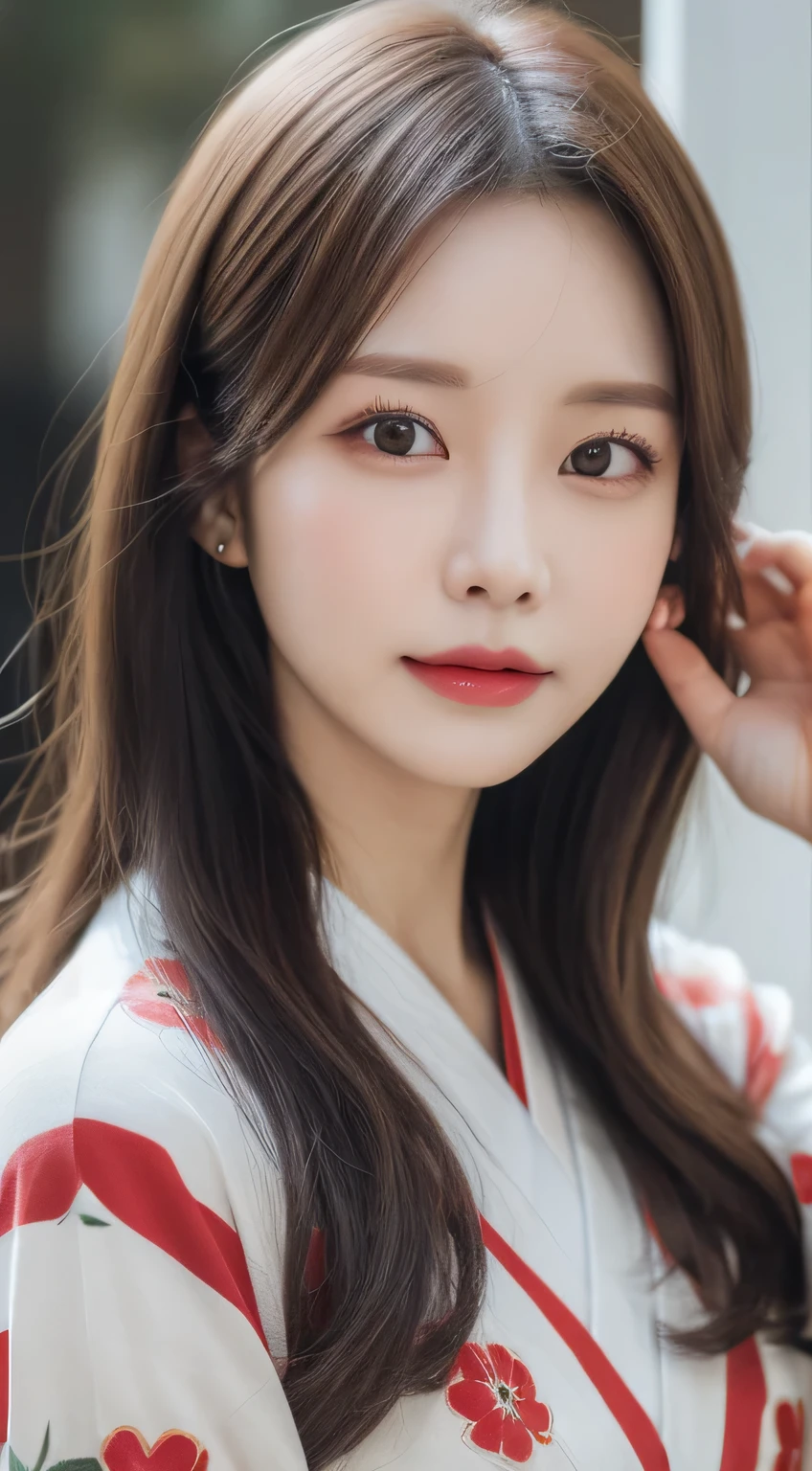 (Wear the kimono correctly,age19,no-makeup)、(top-quality,masterpiece:1.3,超A high resolution,),(ultra-detailliert,Caustics),(Photorealsitic:1.4,RAW shooting),Ultra-realistic capture,A highly detailed,high-definition16Kfor human skin、 Skin texture is natural、The skin looks healthy with an even tone、 Use natural light and color、 Anatomically correct、One Woman,japanes,,kawaii,A dark-haired,Middle hair,(depth of fields、chromatic abberation、Wide range of lighting、Natural Shading)