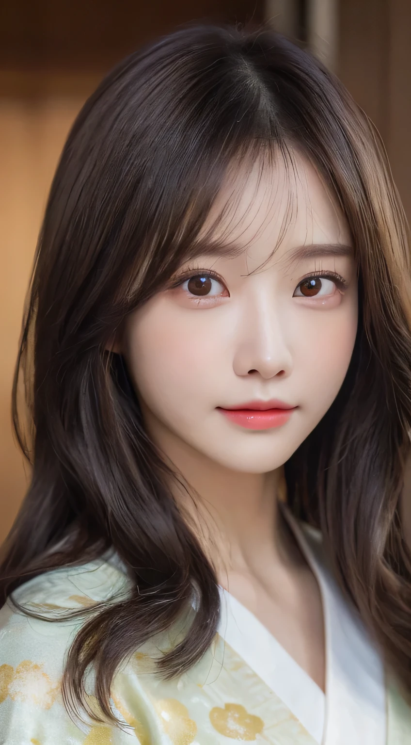 (Wear the kimono correctly,age19,no-makeup)、(top-quality,masterpiece:1.3,超A high resolution,),(ultra-detailliert,Caustics),(Photorealsitic:1.4,RAW shooting),Ultra-realistic capture,A highly detailed,high-definition16Kfor human skin、 Skin texture is natural、The skin looks healthy with an even tone、 Use natural light and color、 Anatomically correct、One Woman,japanes,,kawaii,A dark-haired,Middle hair,(depth of fields、chromatic abberation、Wide range of lighting、Natural Shading)