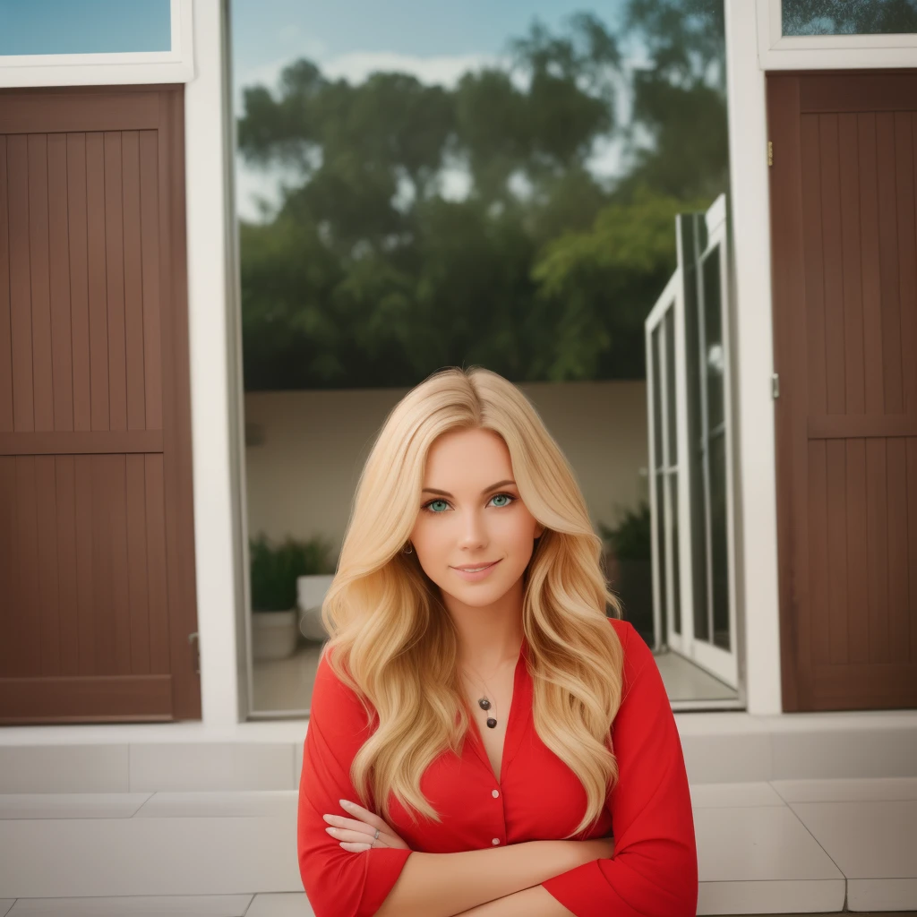 nutritionist with blonde hair and green eyes --auto --s2