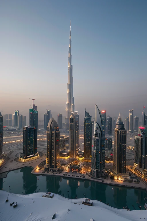 dubai in winter with some snow 8k