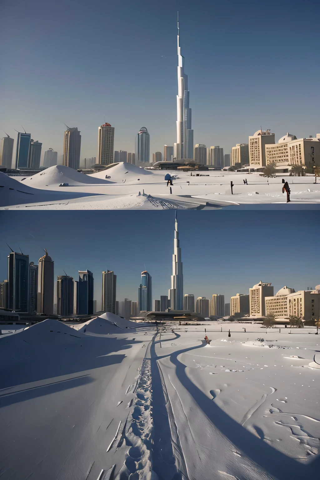 dubai in winter with some snow 8k