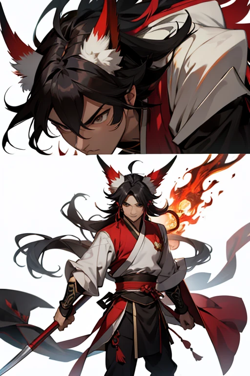 Lu Bu black haing Tian drew a halberd