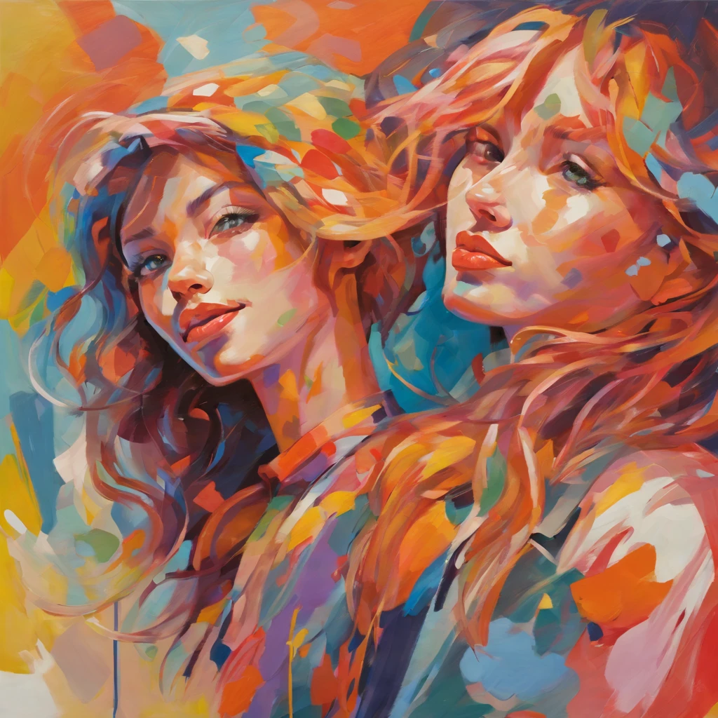 Art Jem, dynamic and action-rich scenes, friendly and affectionate loving faces, dynamic composition